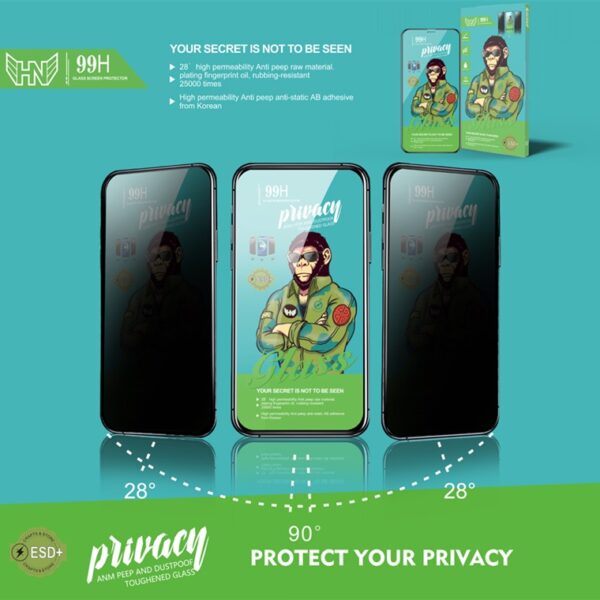 Anti-Spy ochranné prémiové tvrzené sklo 99h pro iPhone 13 Pro Max